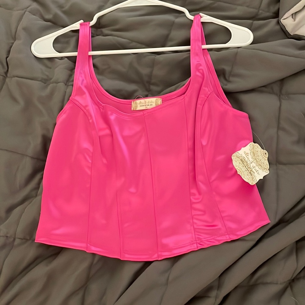 Hot pink corset top